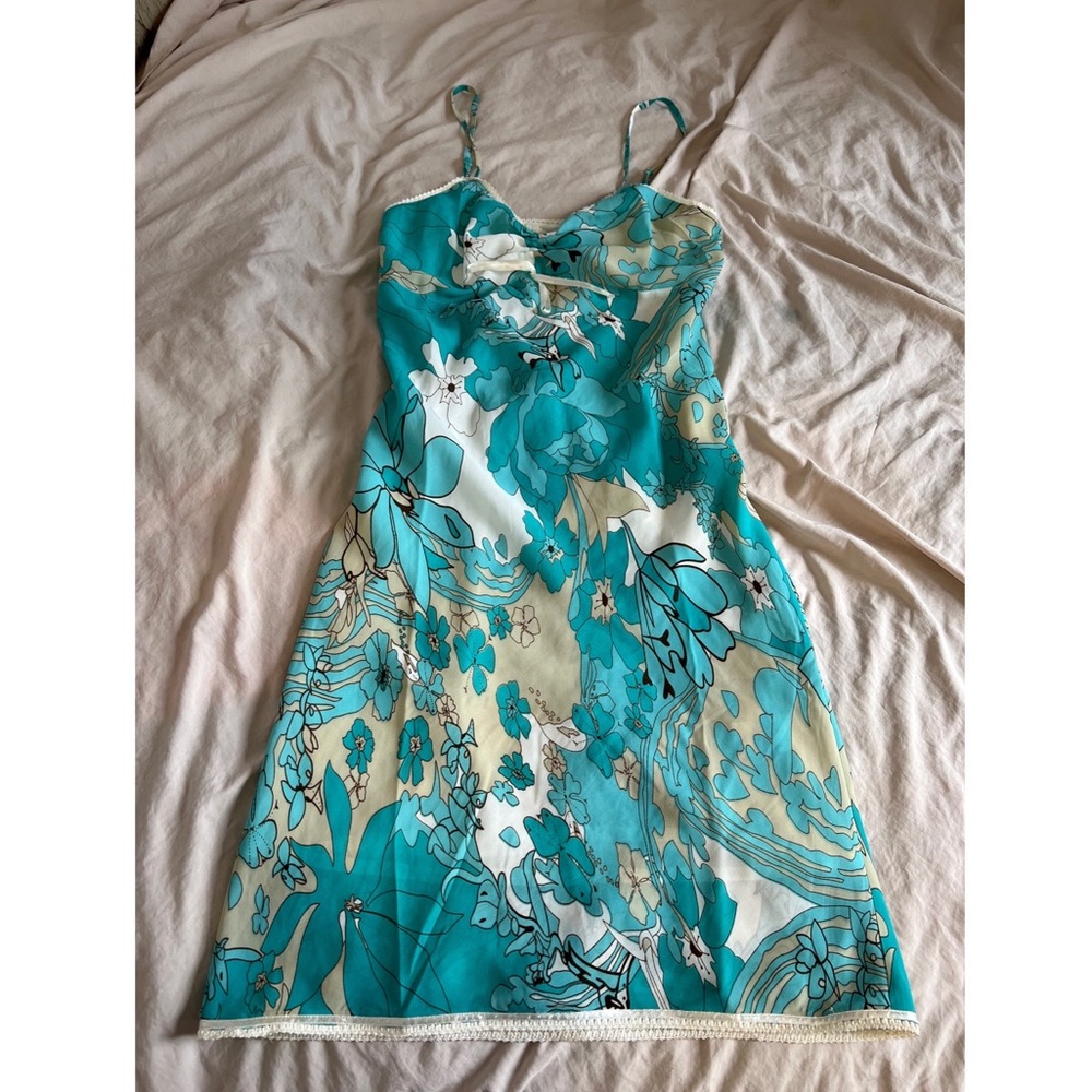 Vintage 90s Multicolored Floral Print Midi Dress Sz S